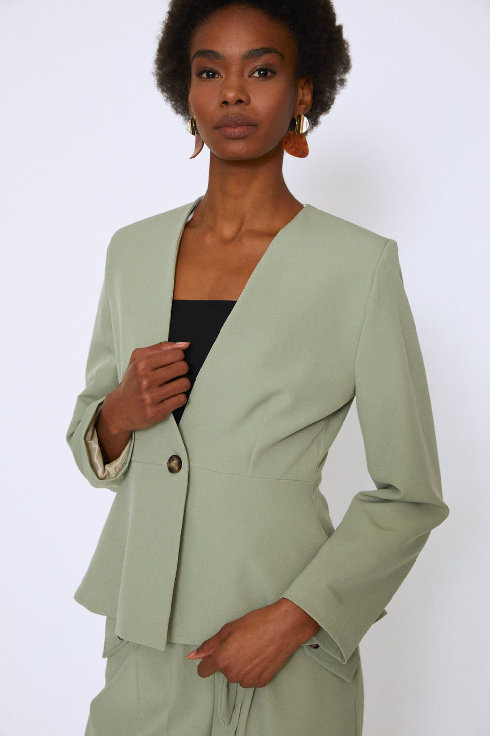 Peplum Blazer Jacket Mint