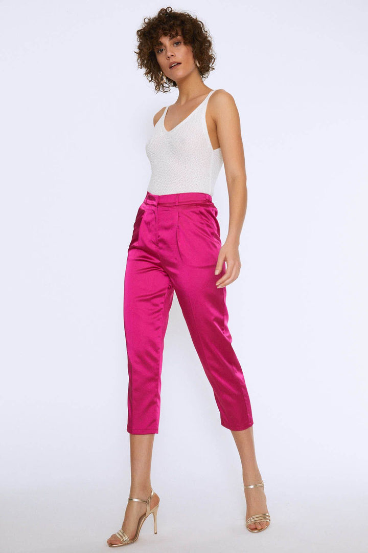 Waist Pleated Trousers Fuchsia