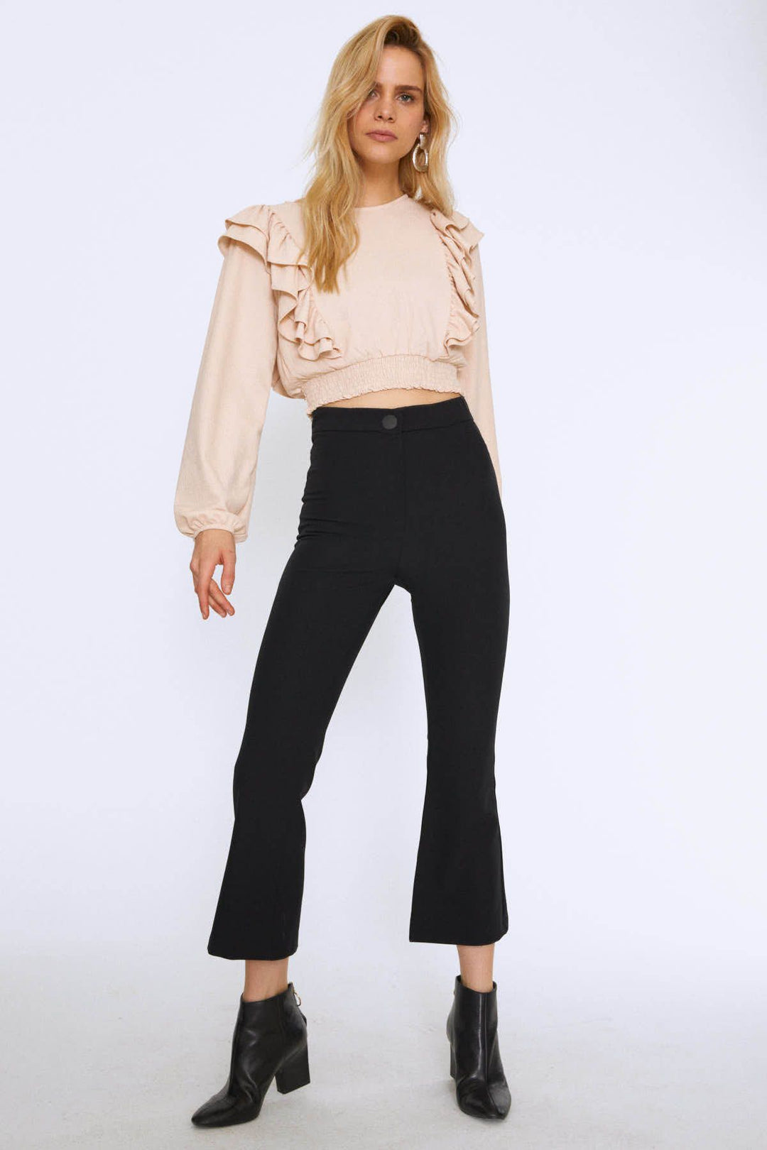 İspanyol Paça Pantolon Siyah