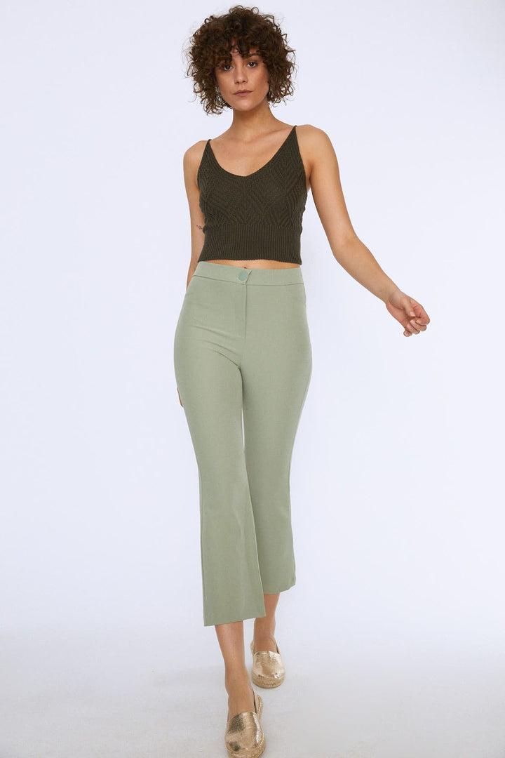 İspanyol Paça Pantolon Mint