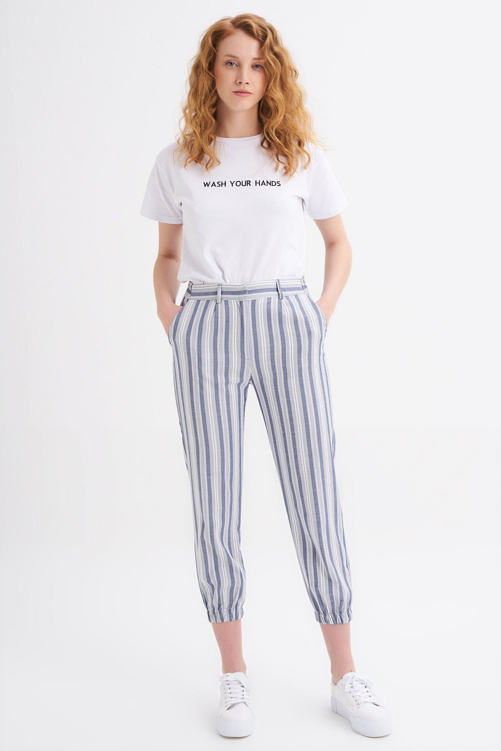 Striped Jogger Pants Indigo