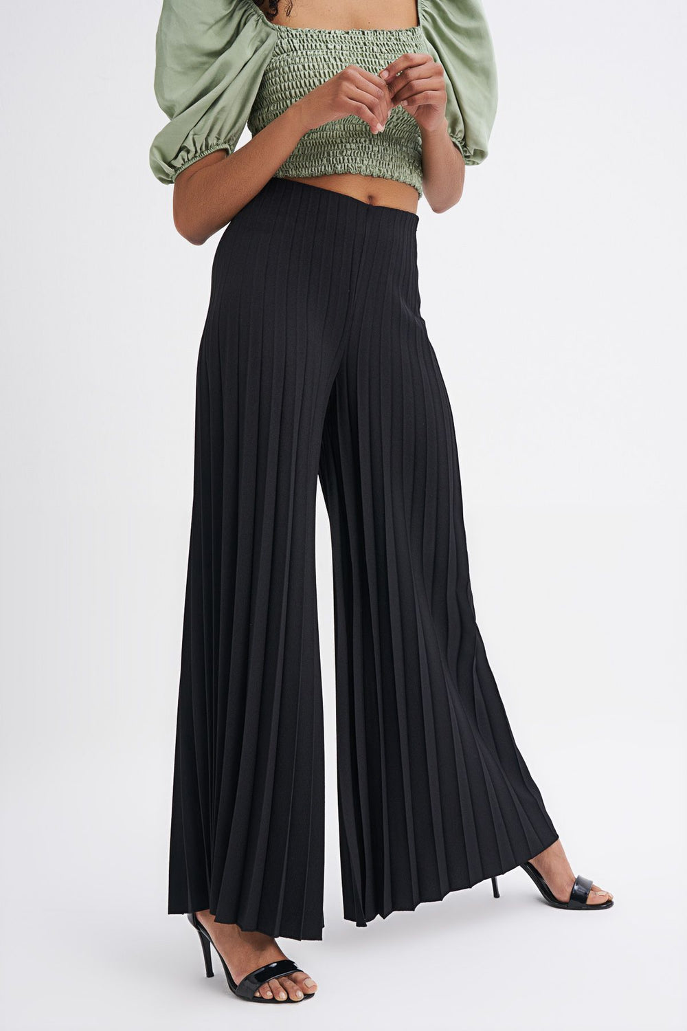 Piliseli Pantolon Siyah