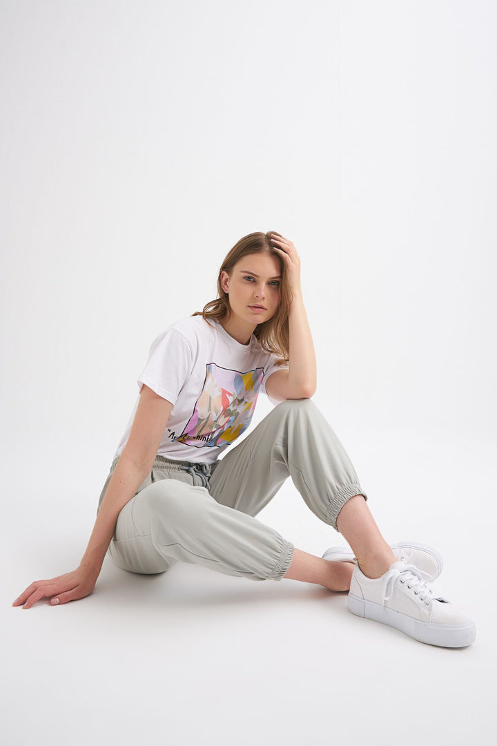 Elastic Leg Trousers Mint