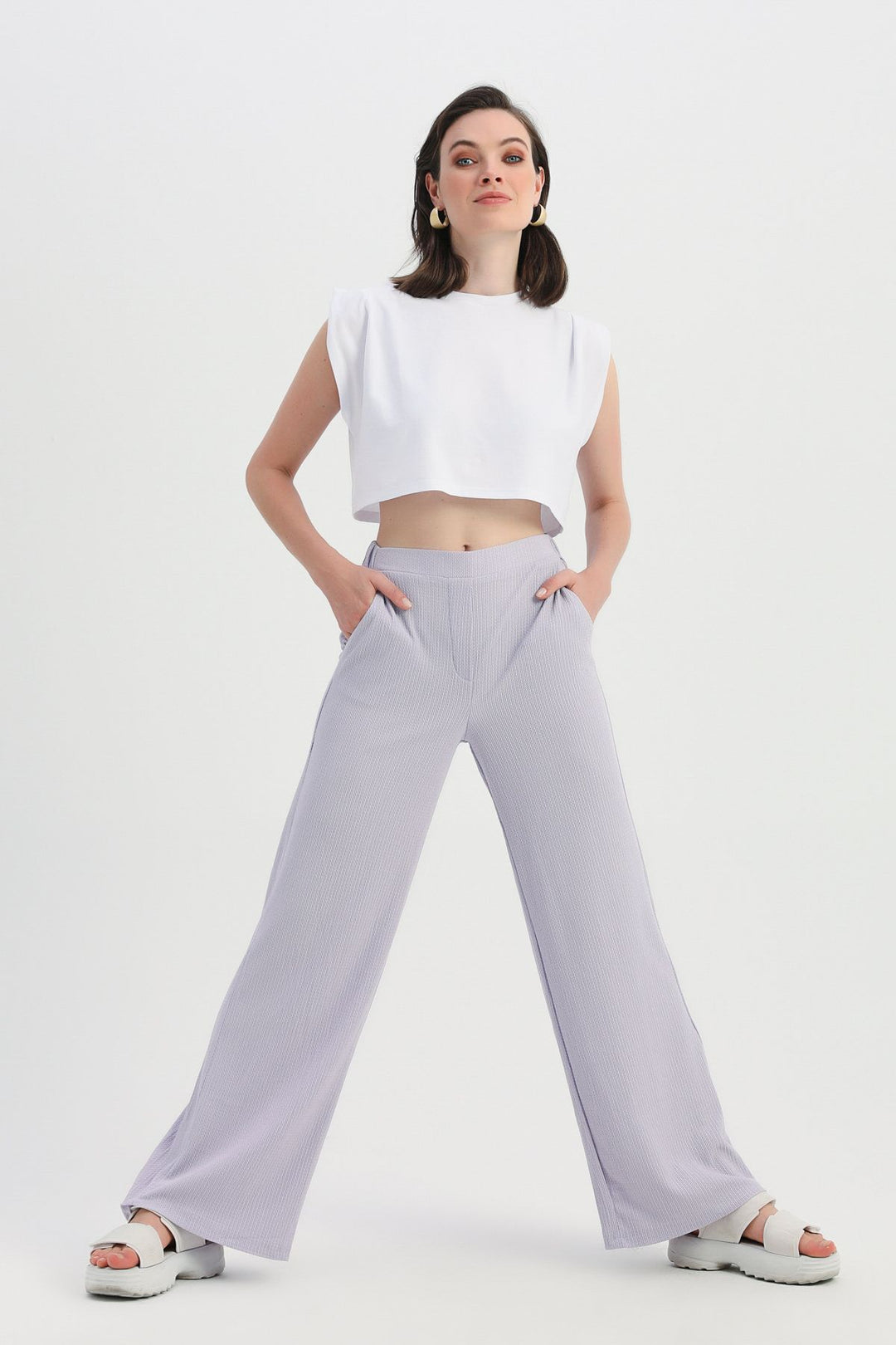Cepli Bol Paça Pantolon Lila