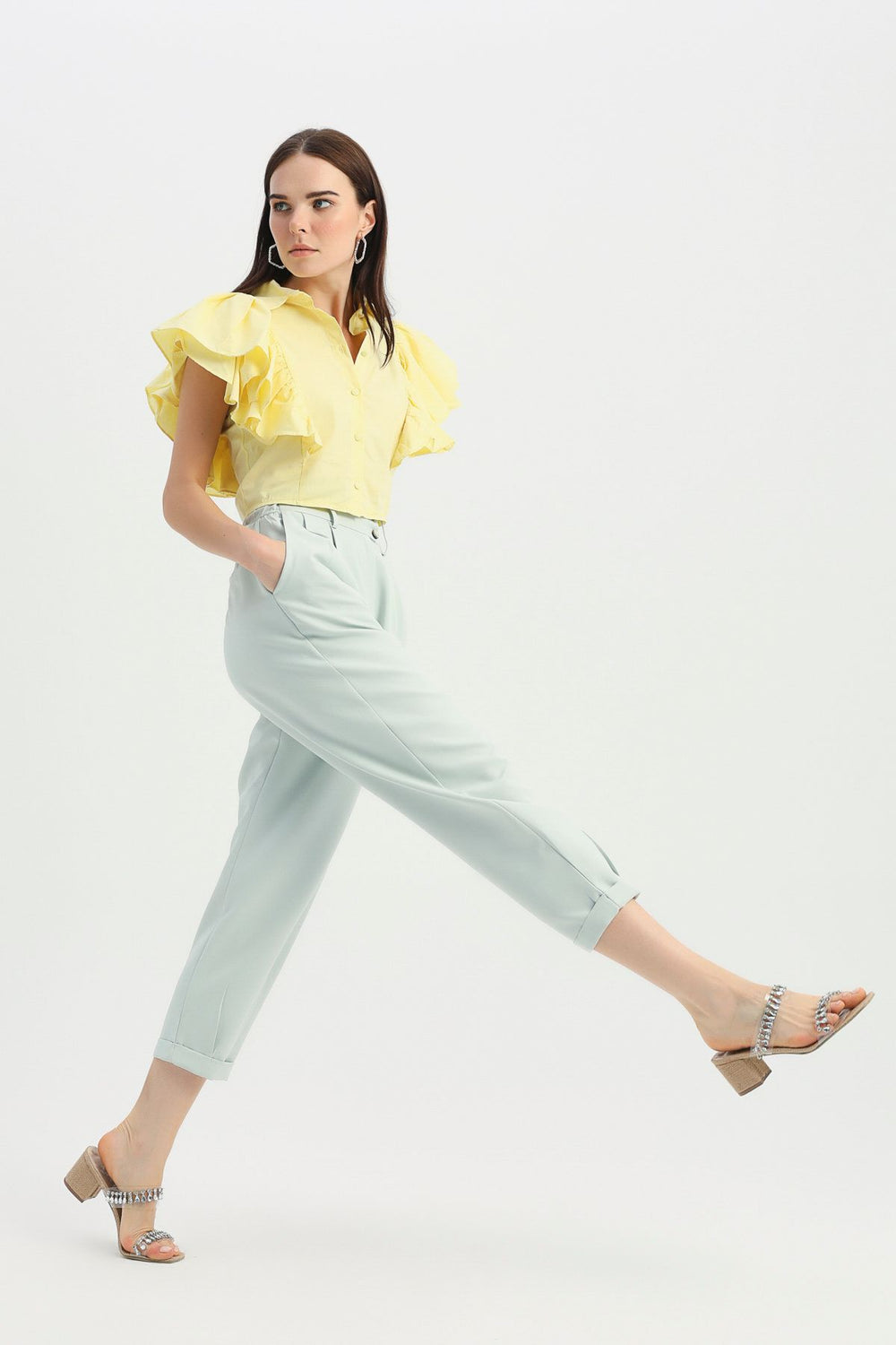 Duble Paça Pantolon Mint