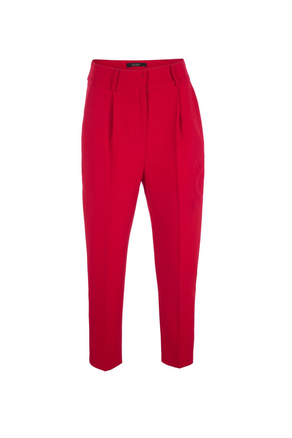 Yüksel Bel Kumaş Pantolon Kırmızı