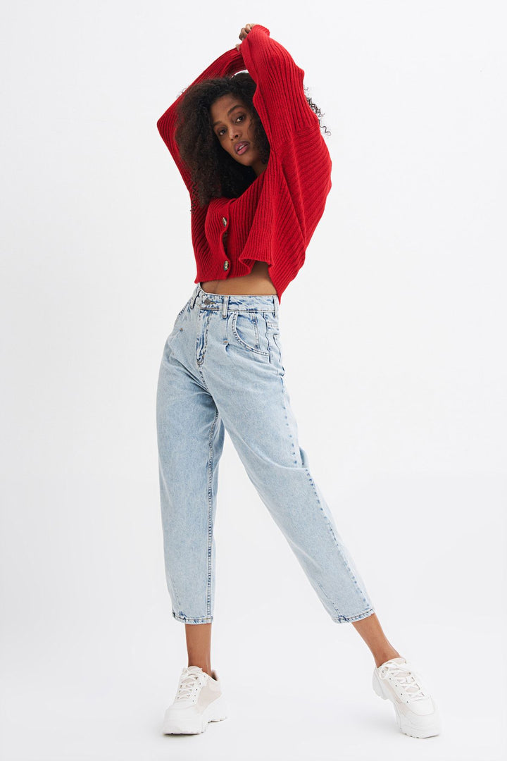 High Waist Slouchy Pants Ice Blue