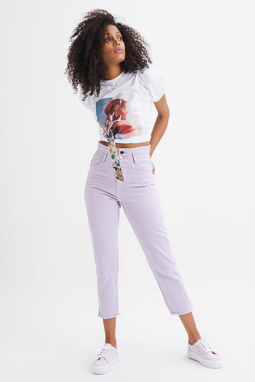 Beli Lastikli Mom Jean Lila