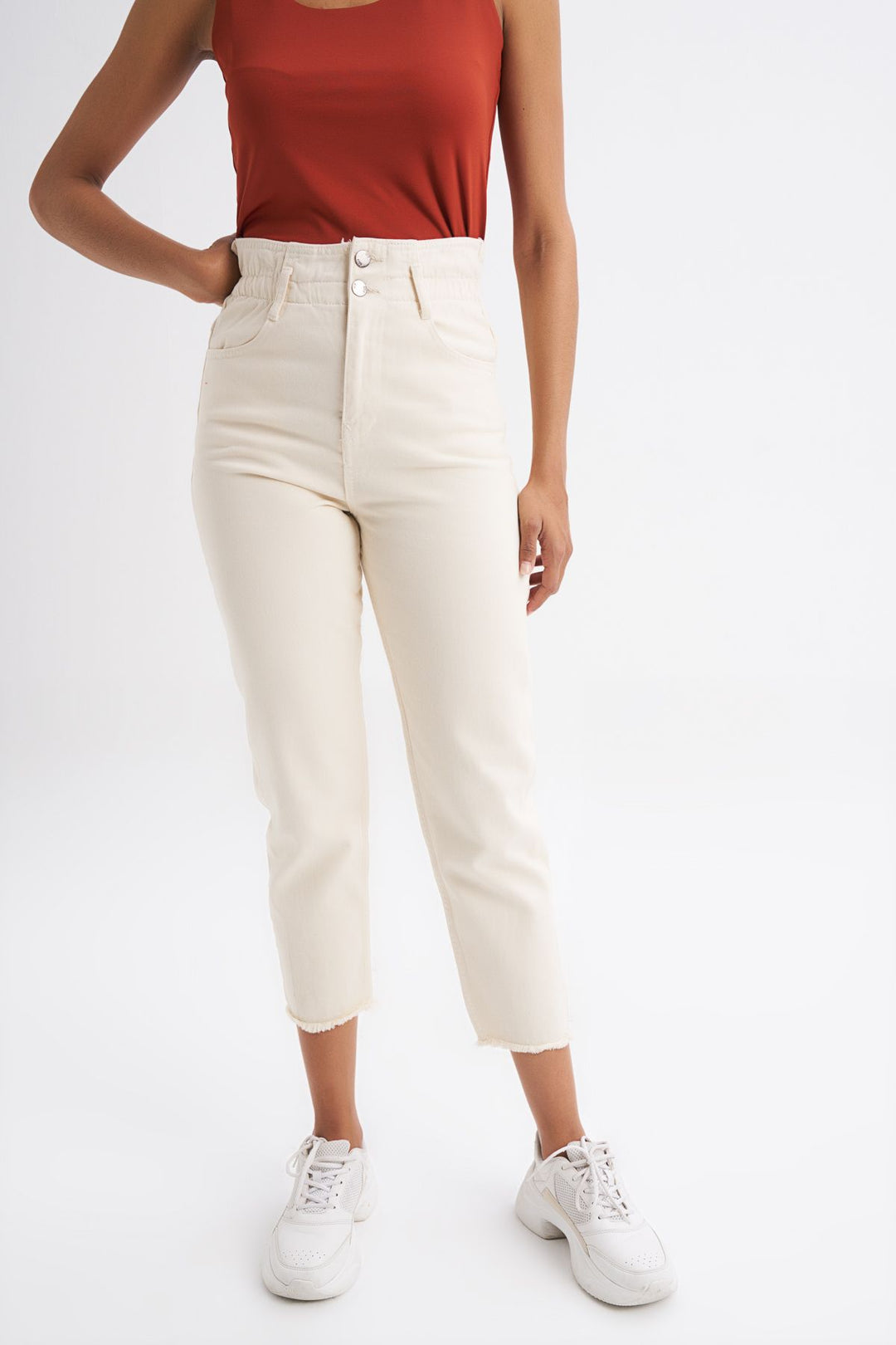 Beli Lastikli Mom Jean Kemik