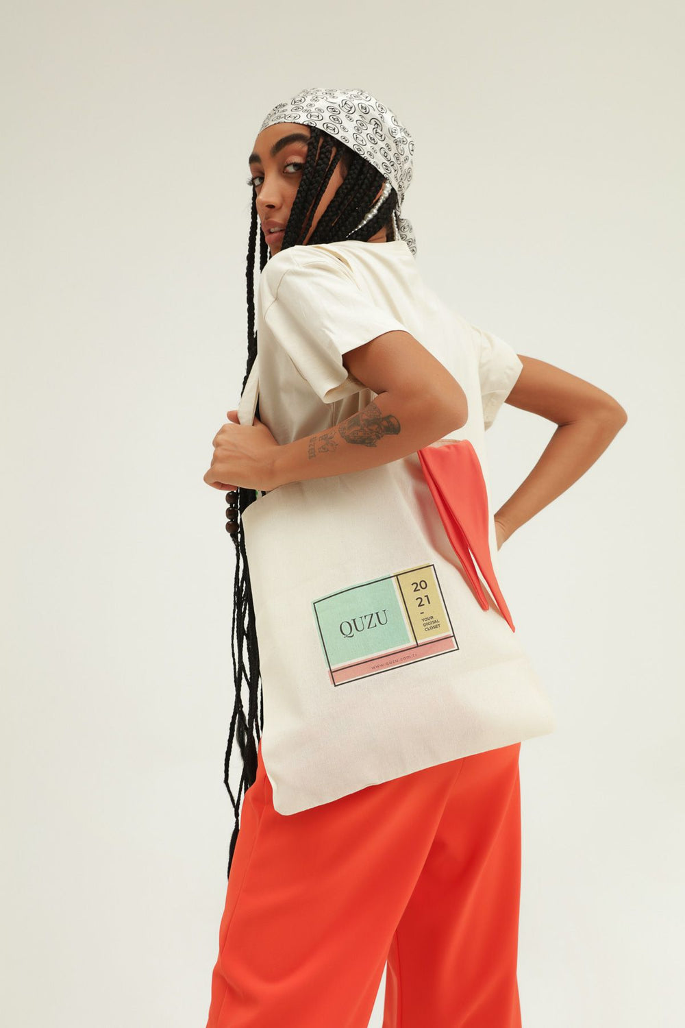 Front Printed Tote Bag Natural
