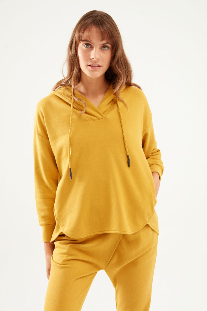 Hooded Oversize Sweatshirt Mustard