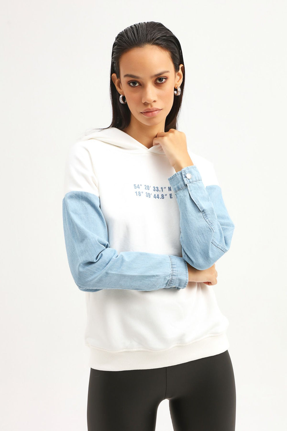Garnish Hoodie Sweatshirt Ecru