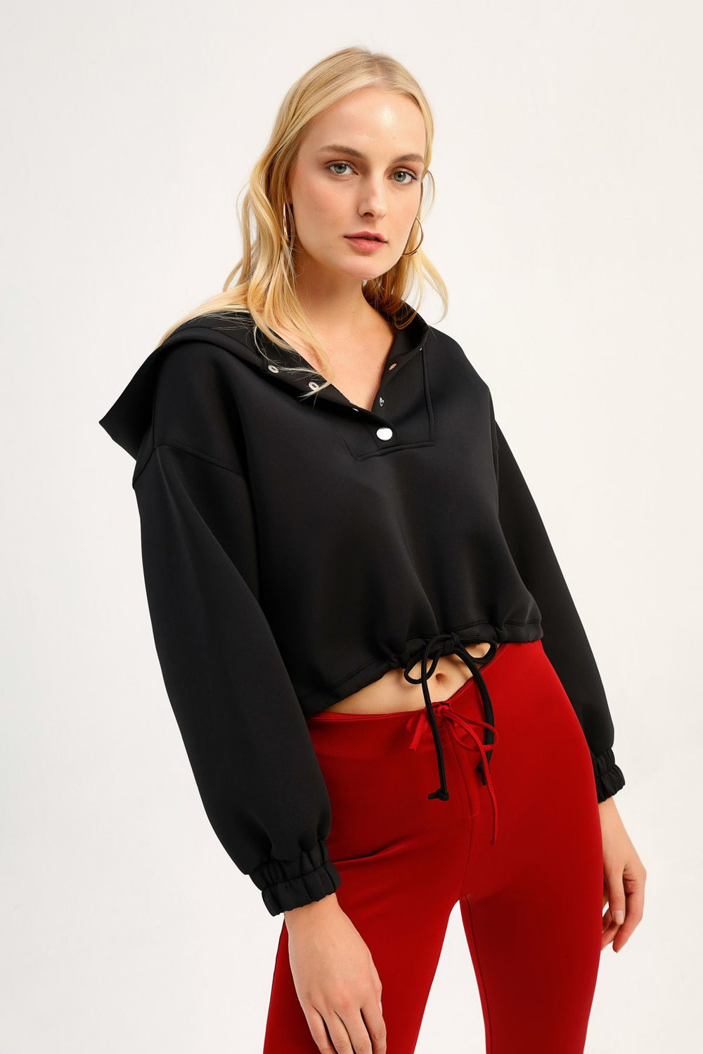 Diving Fabric Hooded Sweatshirt Black