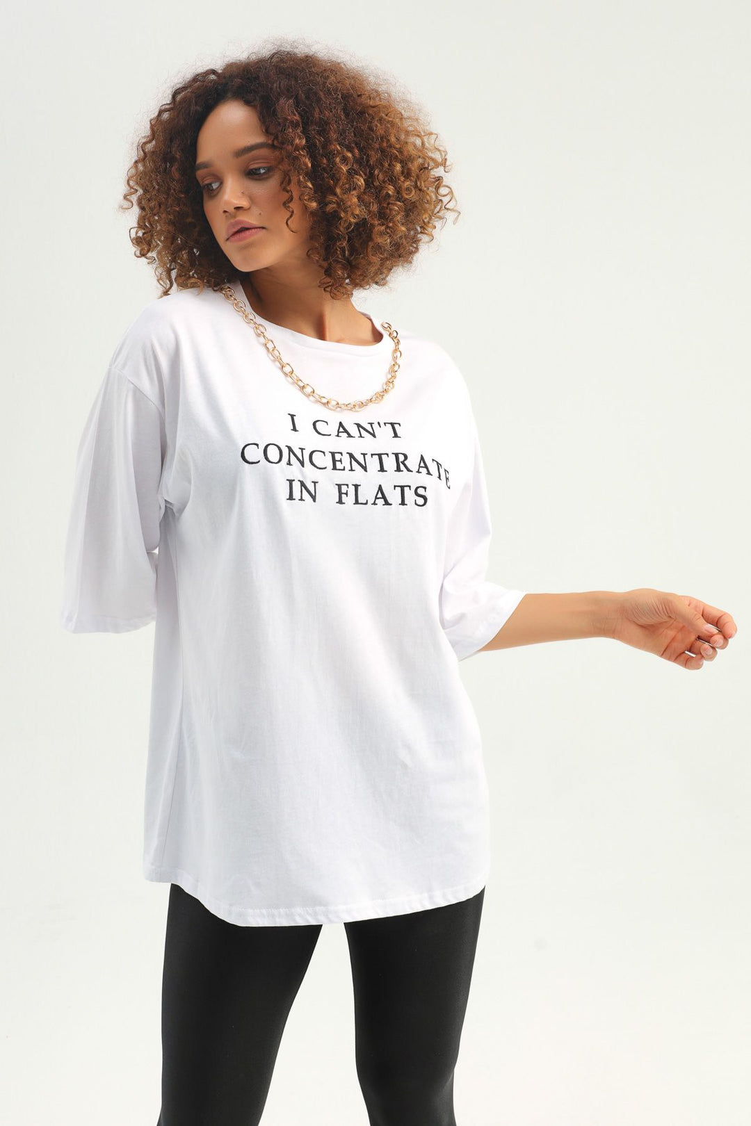 Text Embroidered Accessory T-Shirt White