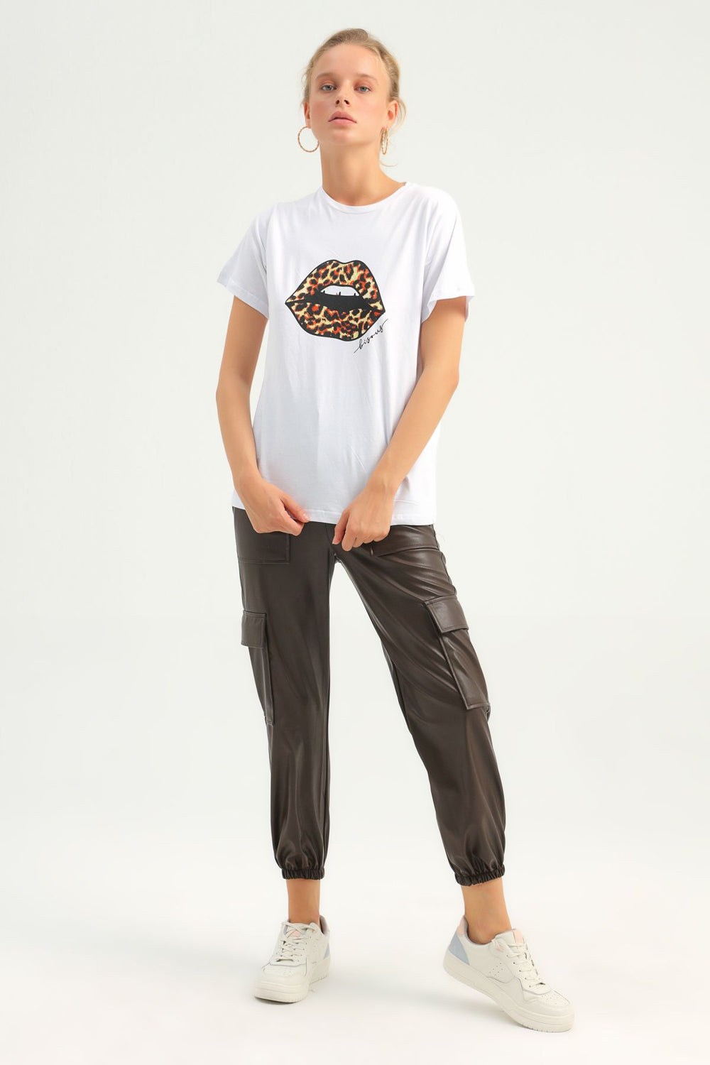 Baskılı Tişört Beyaz