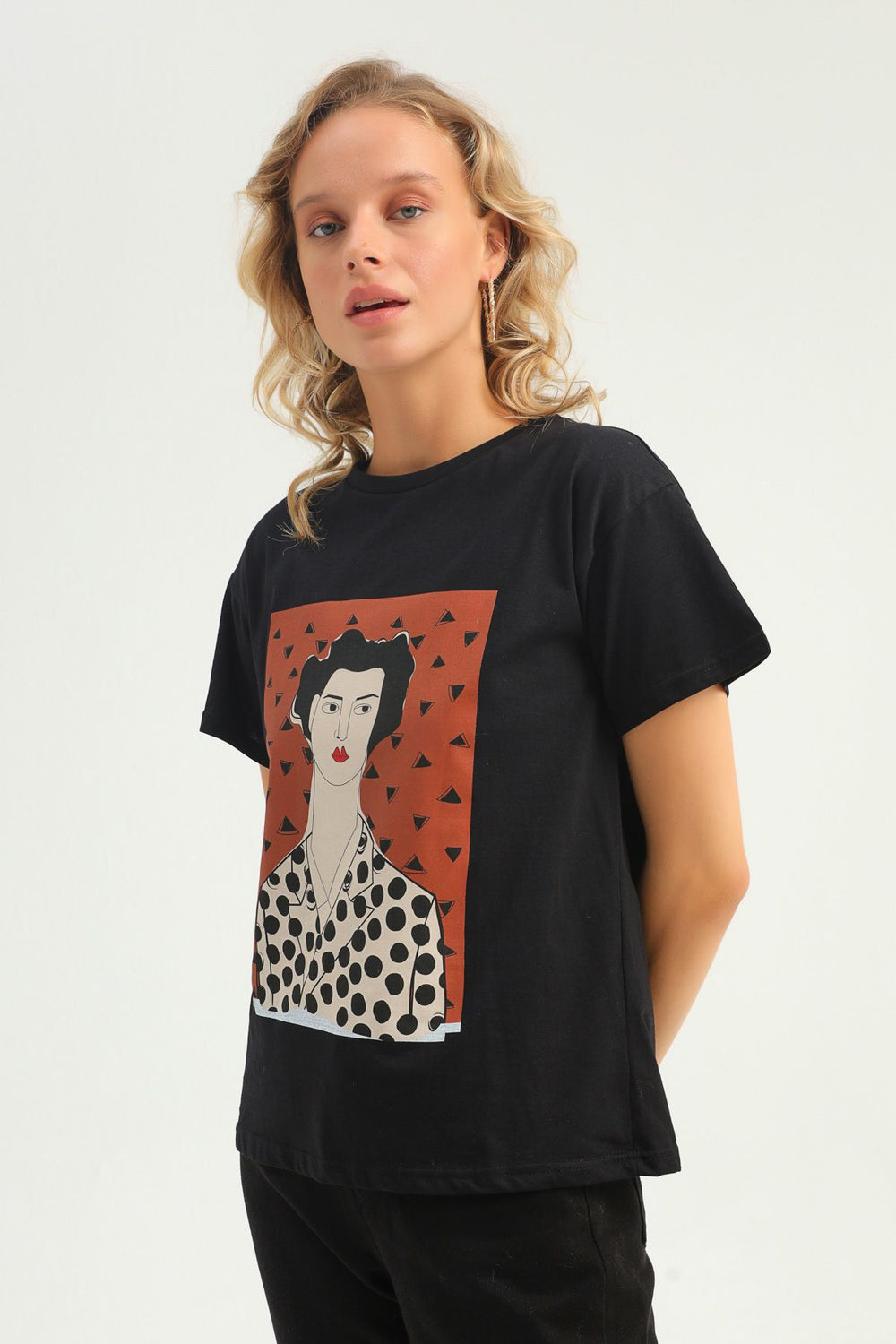 Baskılı Tişört Siyah