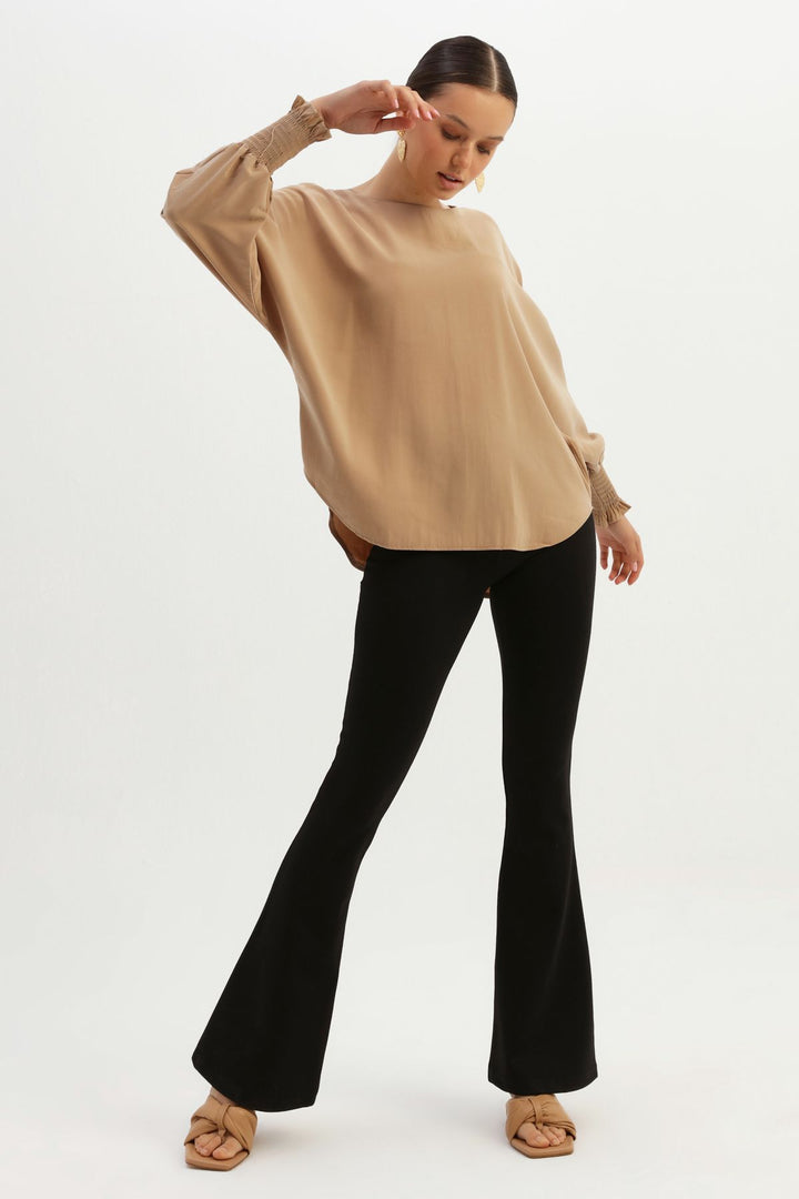 Sleeveless Blouse Beige