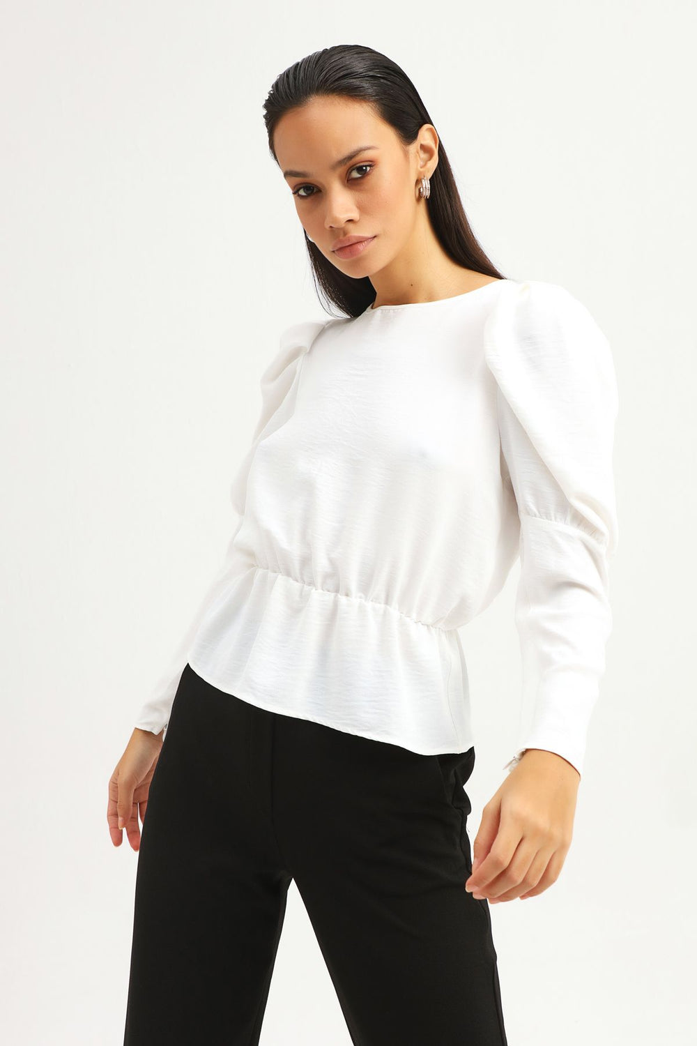 Balloon Sleeve Blouse Ecru