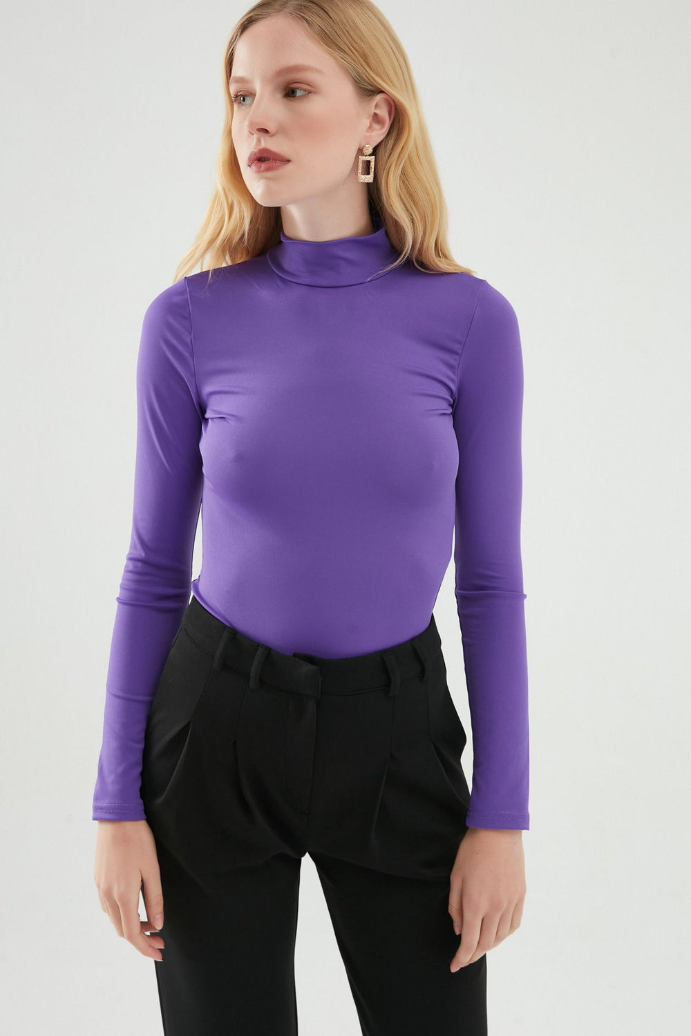 Turtleneck Bodysuit Purple
