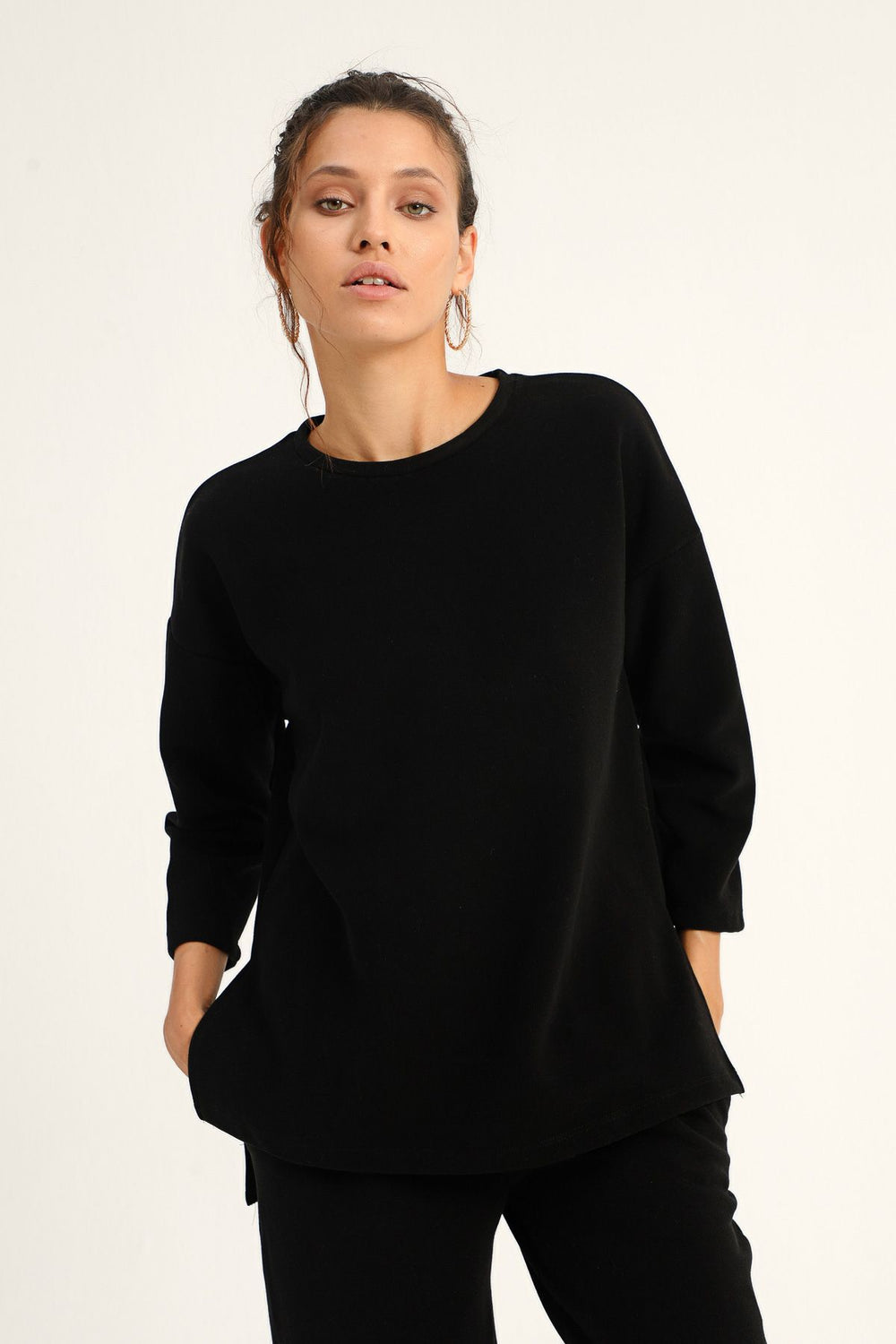 Basic Long Sweatshirt Black