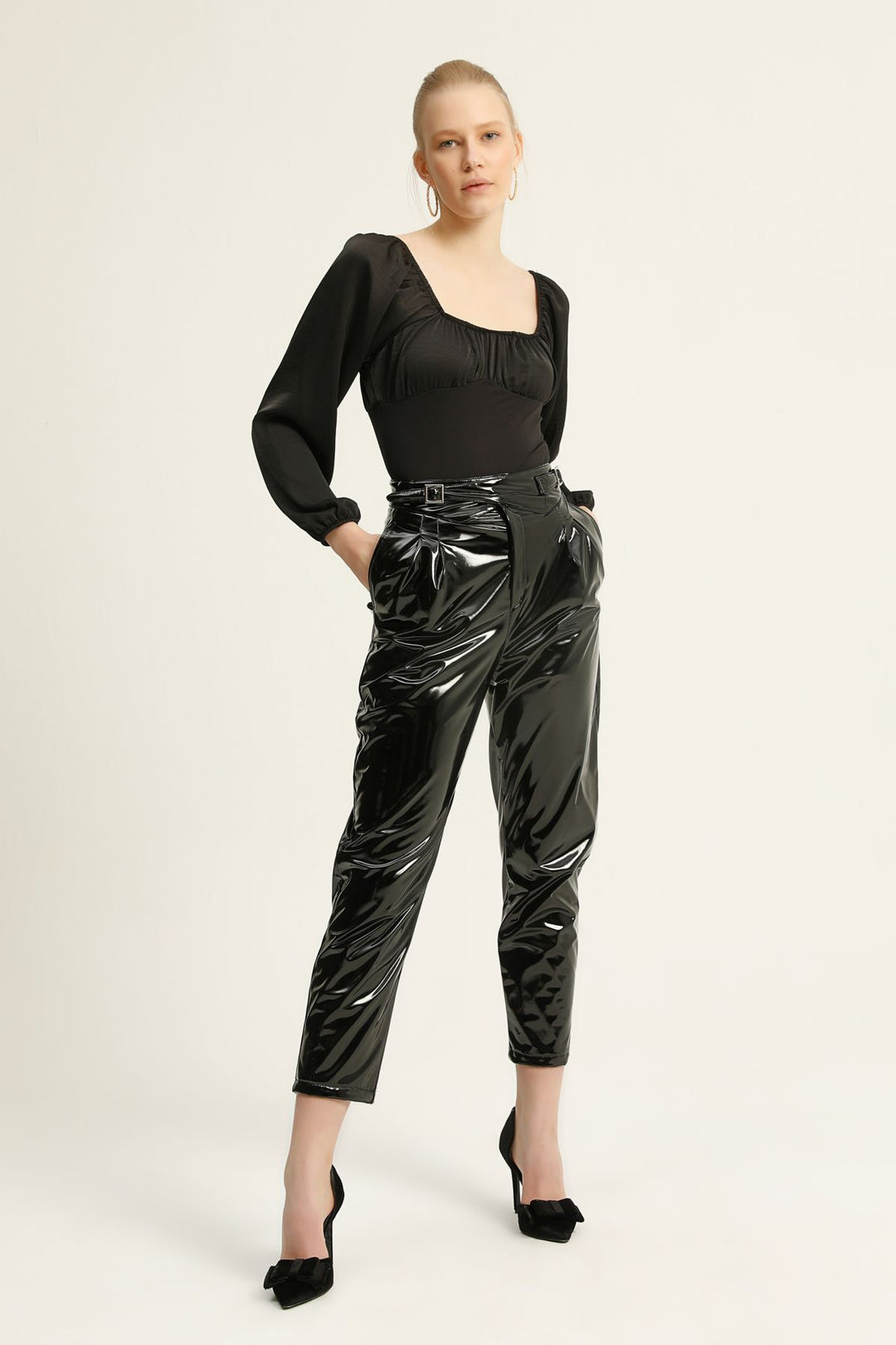 Square Neck Bodysuit Black