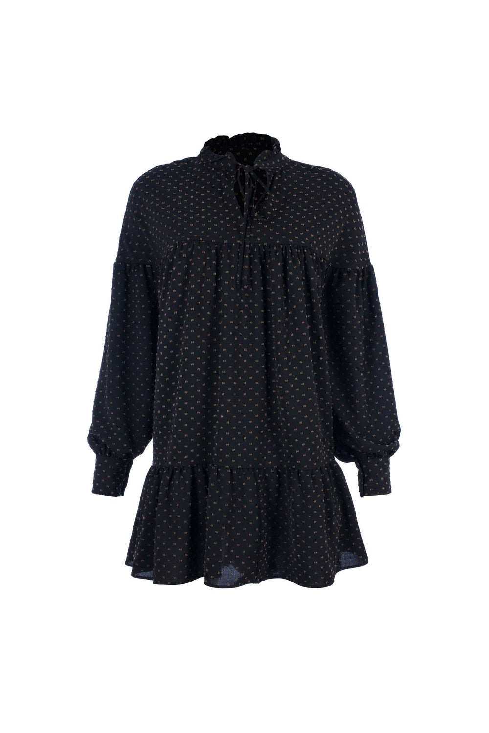 Polka Dot Mini Dress Black