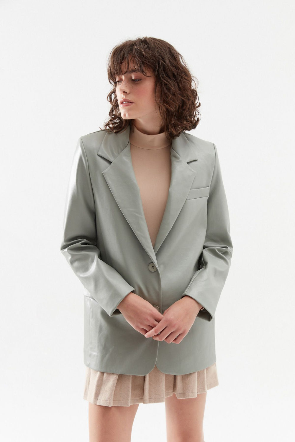 Blazer Leather Jacket Mint