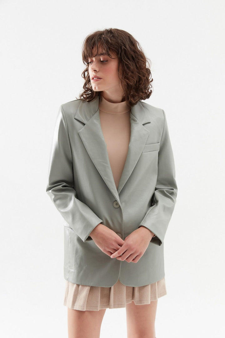 Blazer Leather Jacket Mint