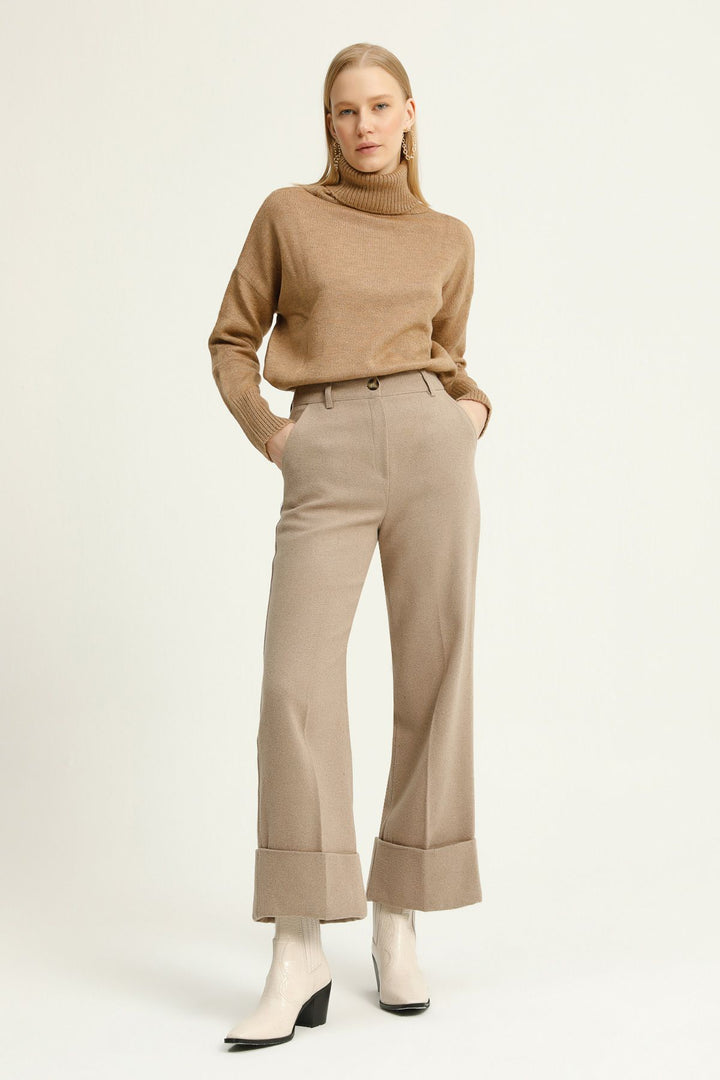 Double Leg Cachet Trousers Mink