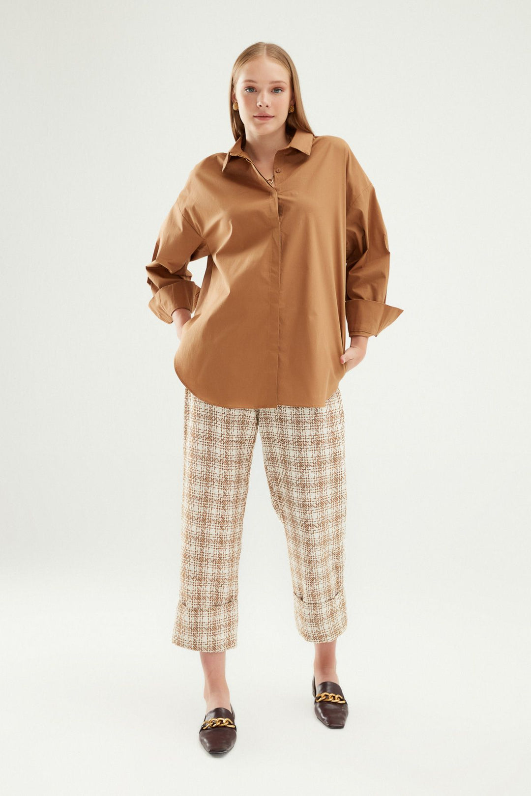 Oversize Basic Shirt Camel