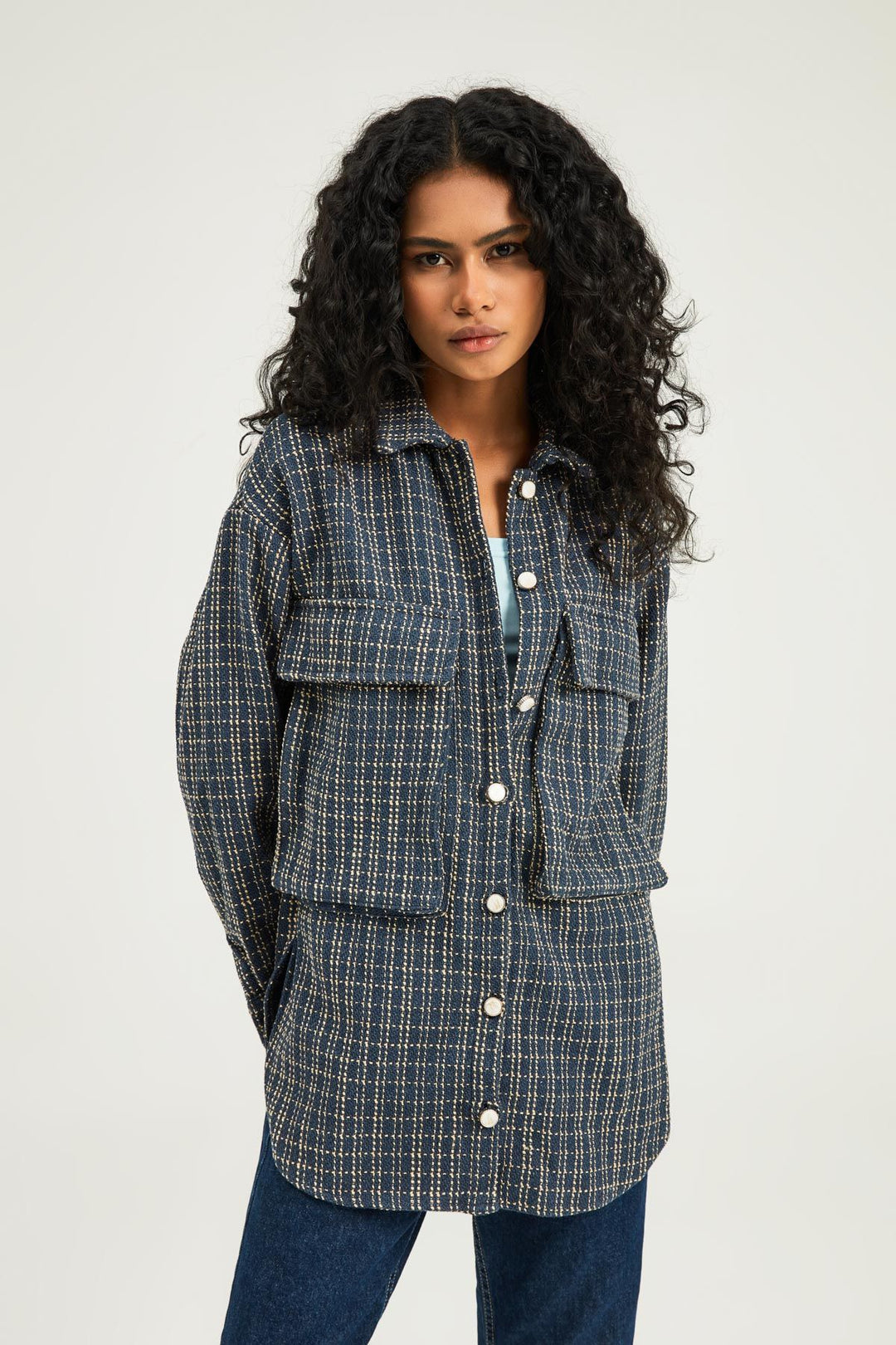 Striped Pocket Shirt Indigo