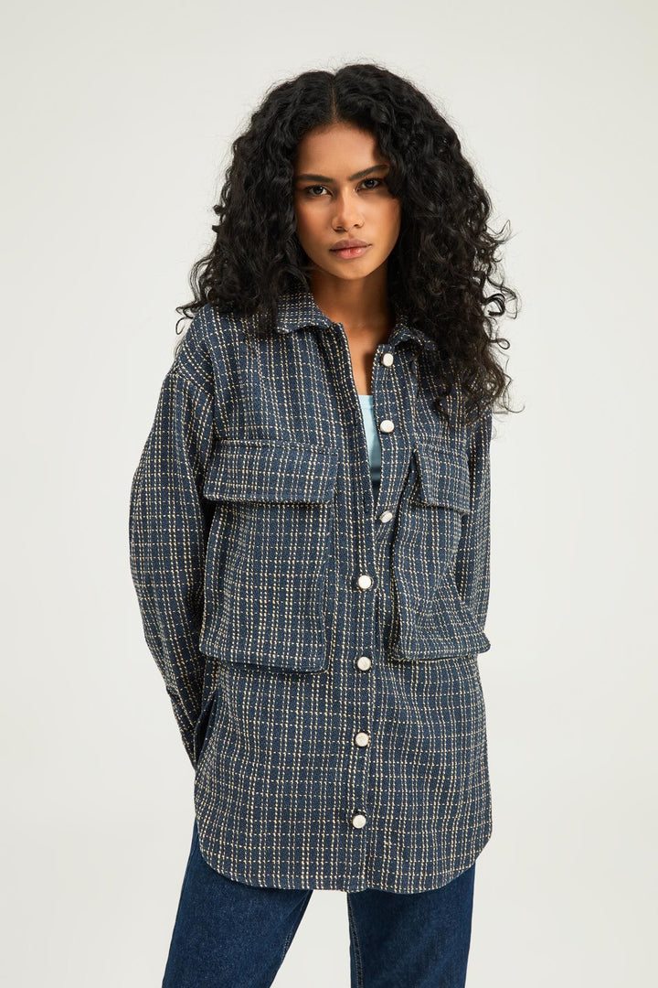 Striped Pocket Shirt Indigo