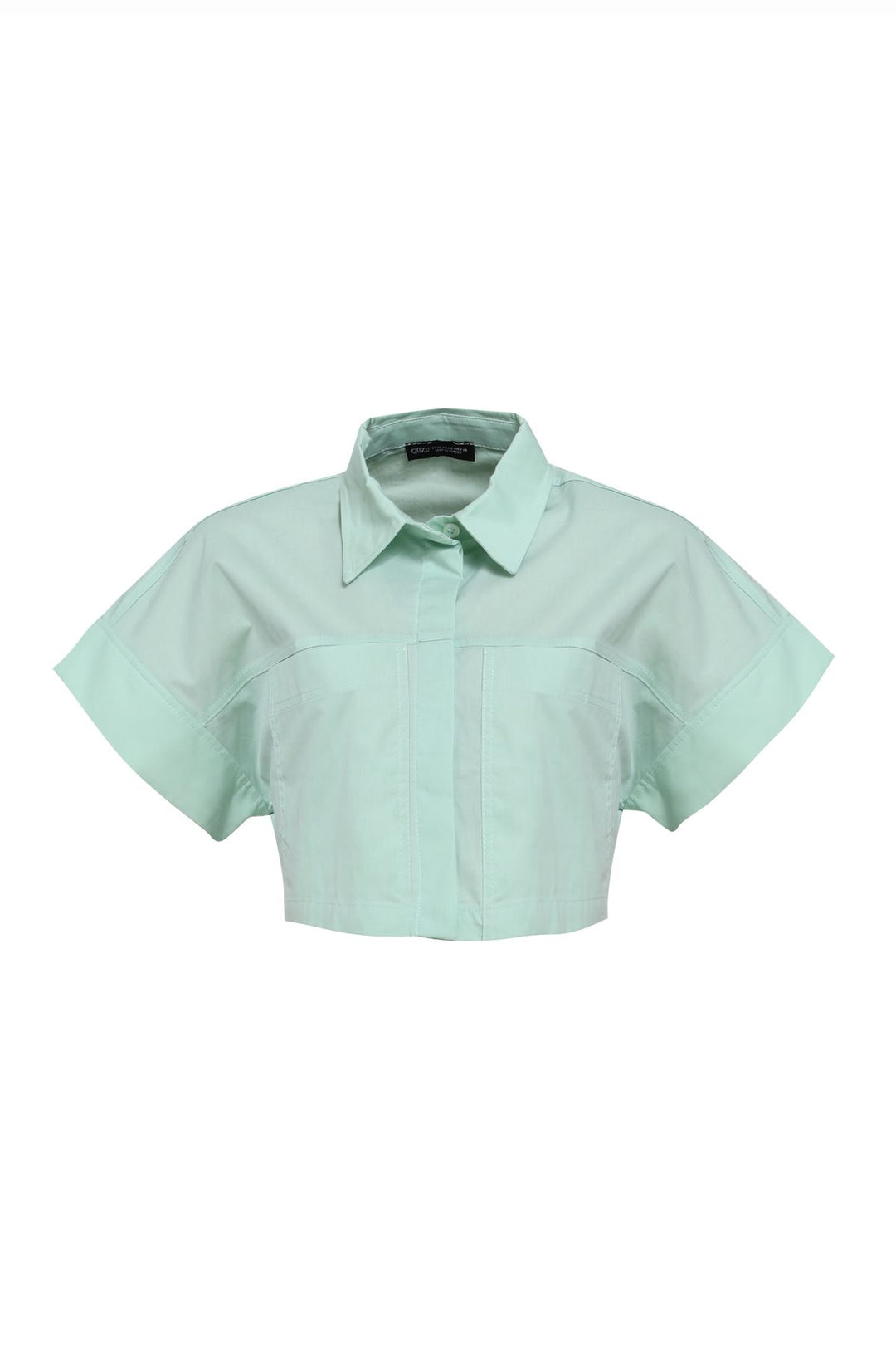 Pocket Detailed Crop Shirt Mint