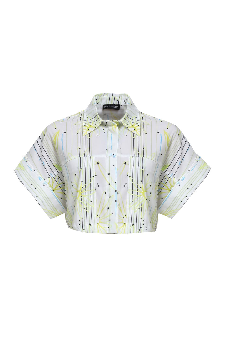 Striped Crop Shirt Yellow