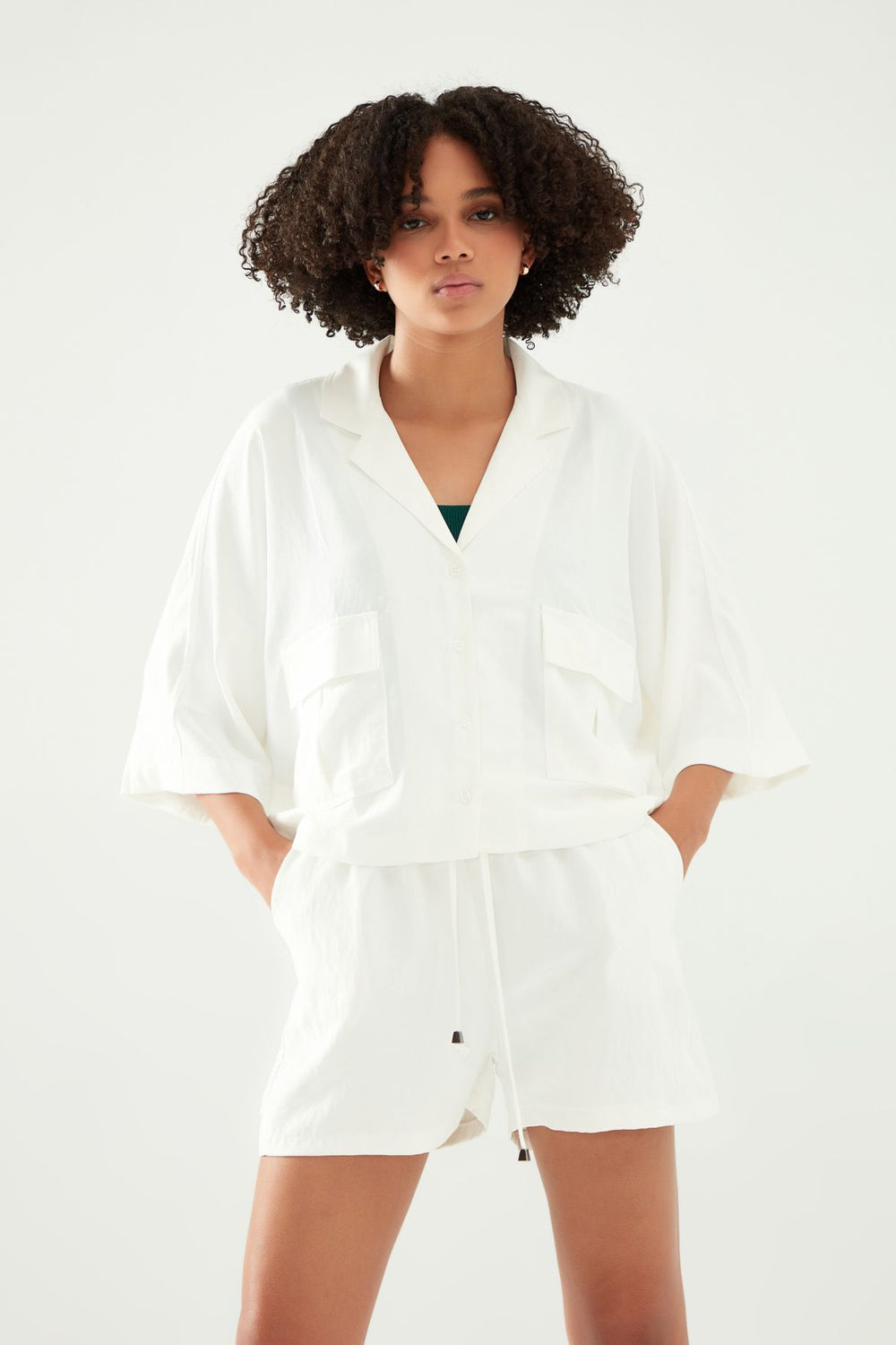 Pocket Oversized Shirt White