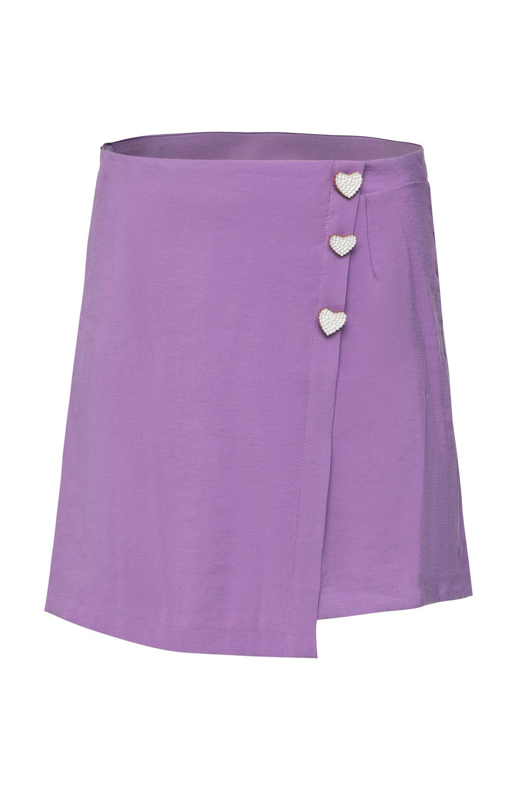 Button Accessory Skirt Shorts Dark Lilac