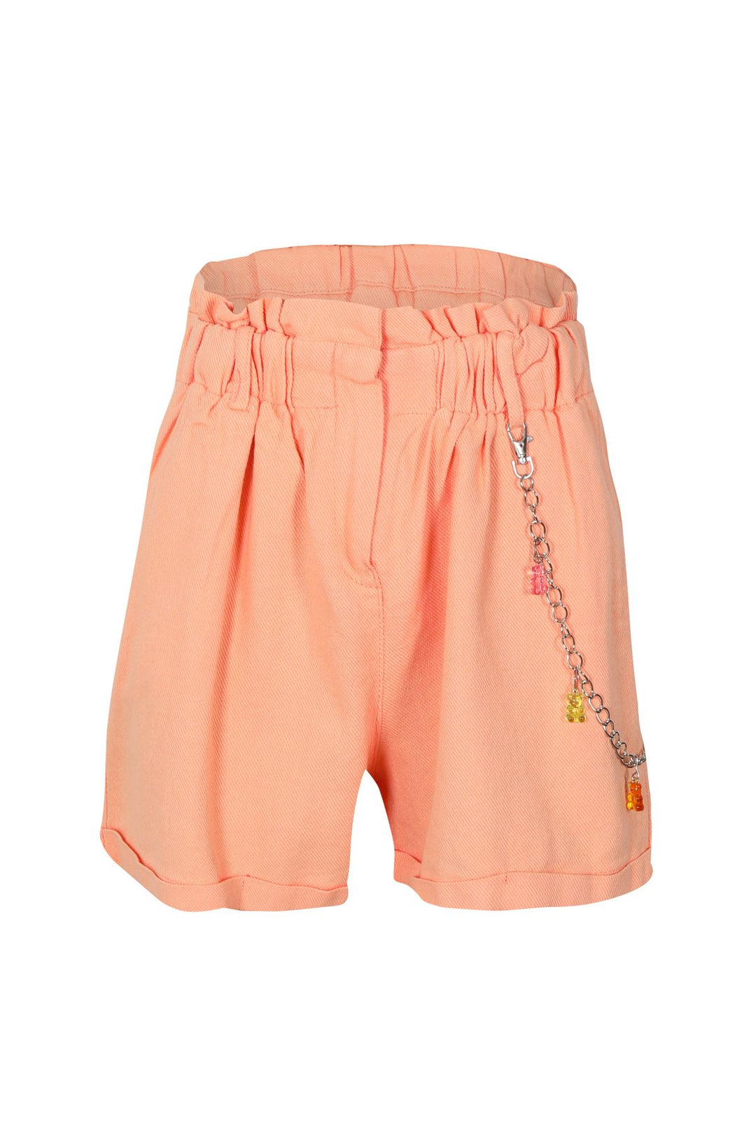 Aksesuarlı Duble Paça Şort Somon