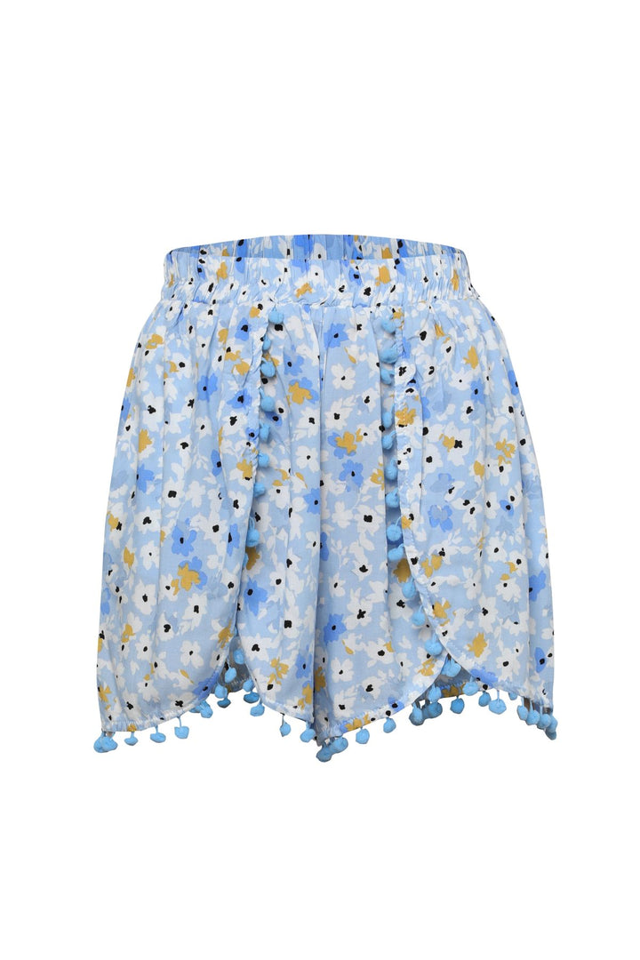 Desenli Şort Mavi