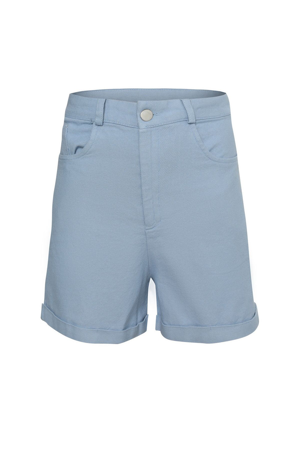 Gabardin Duble Paça Şort Mavi