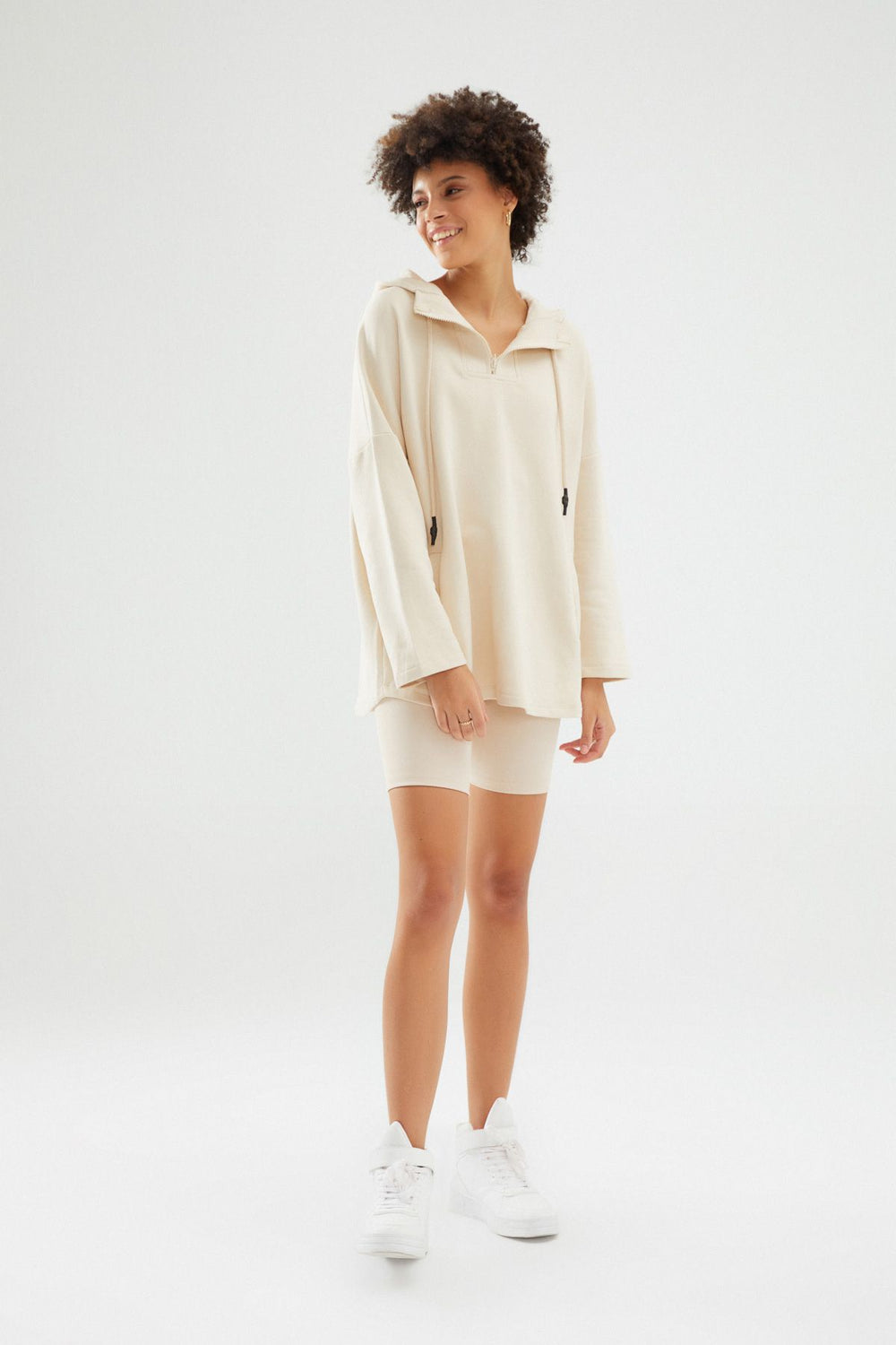Hooded Sweatshirt Beige
