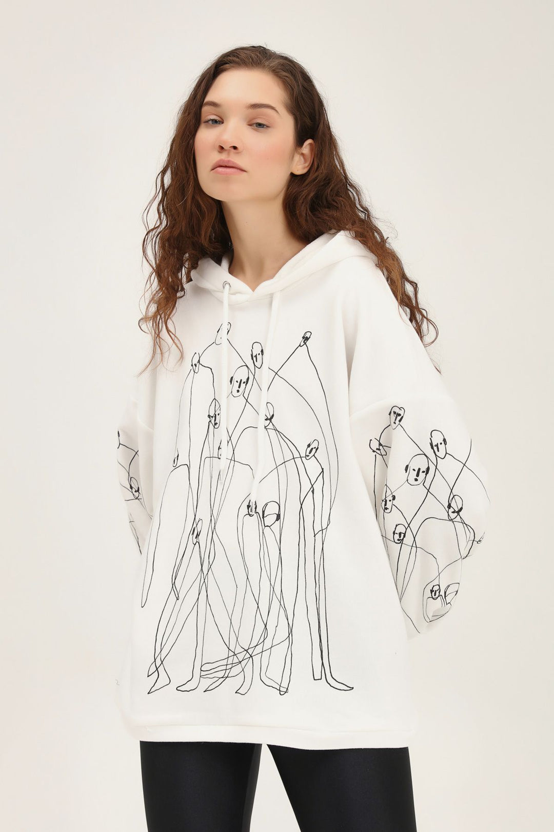Printed Oversize Sweatshirt White