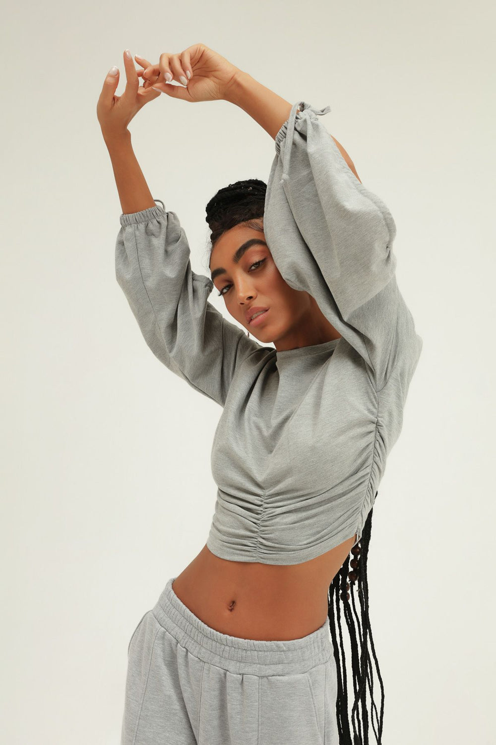 Sleeve Slit Gipeli Sweatshirt Graymelange