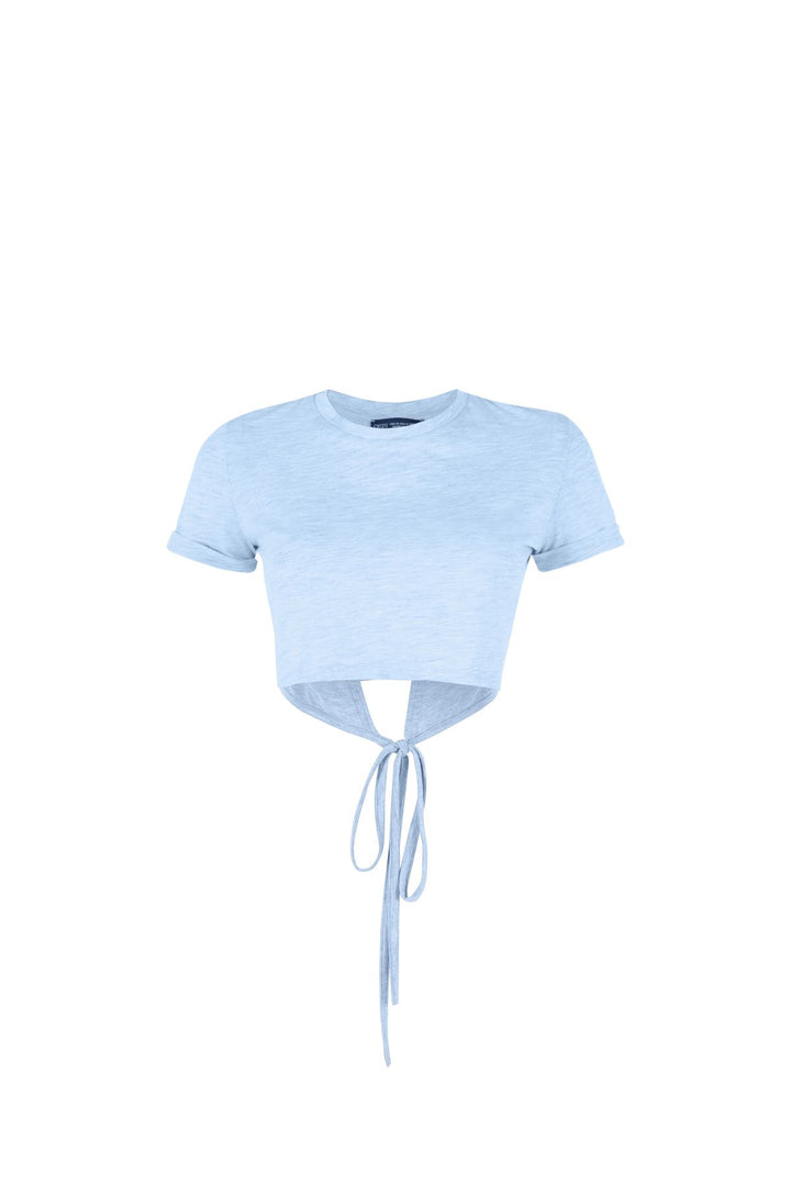 Tie Back T-Shirt Baby Blue