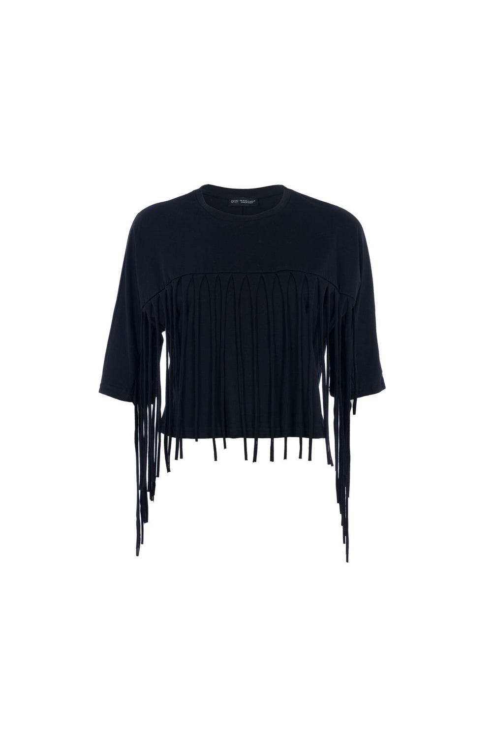 Püsküllü Tişört Siyah