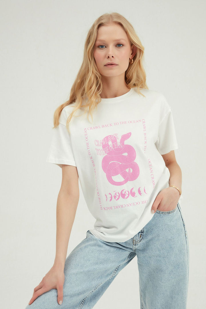 Baskılı Tişört Pembe