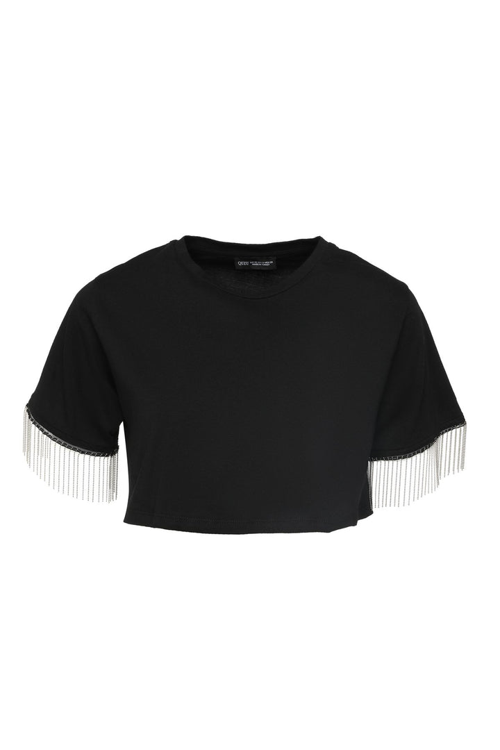 Zincirli Tişört Siyah