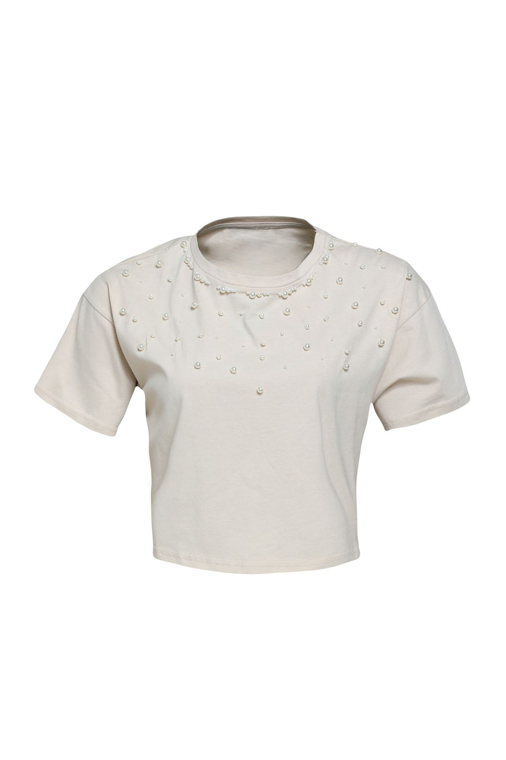 Pearl Accessory T-Shirt Beige