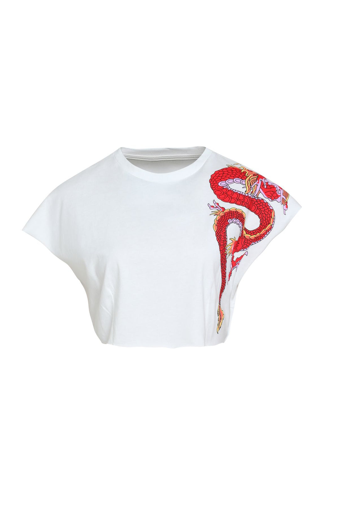 Front Printed Crop T-Shirt White