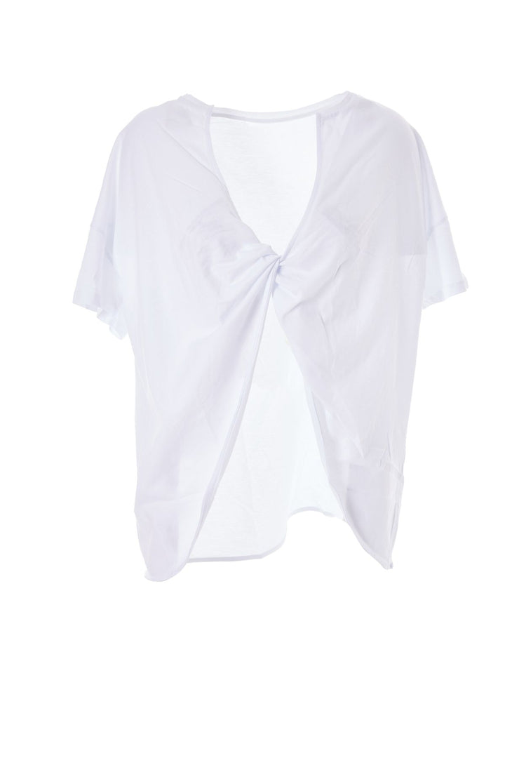 Düğüm Detaylı Tişört Beyaz