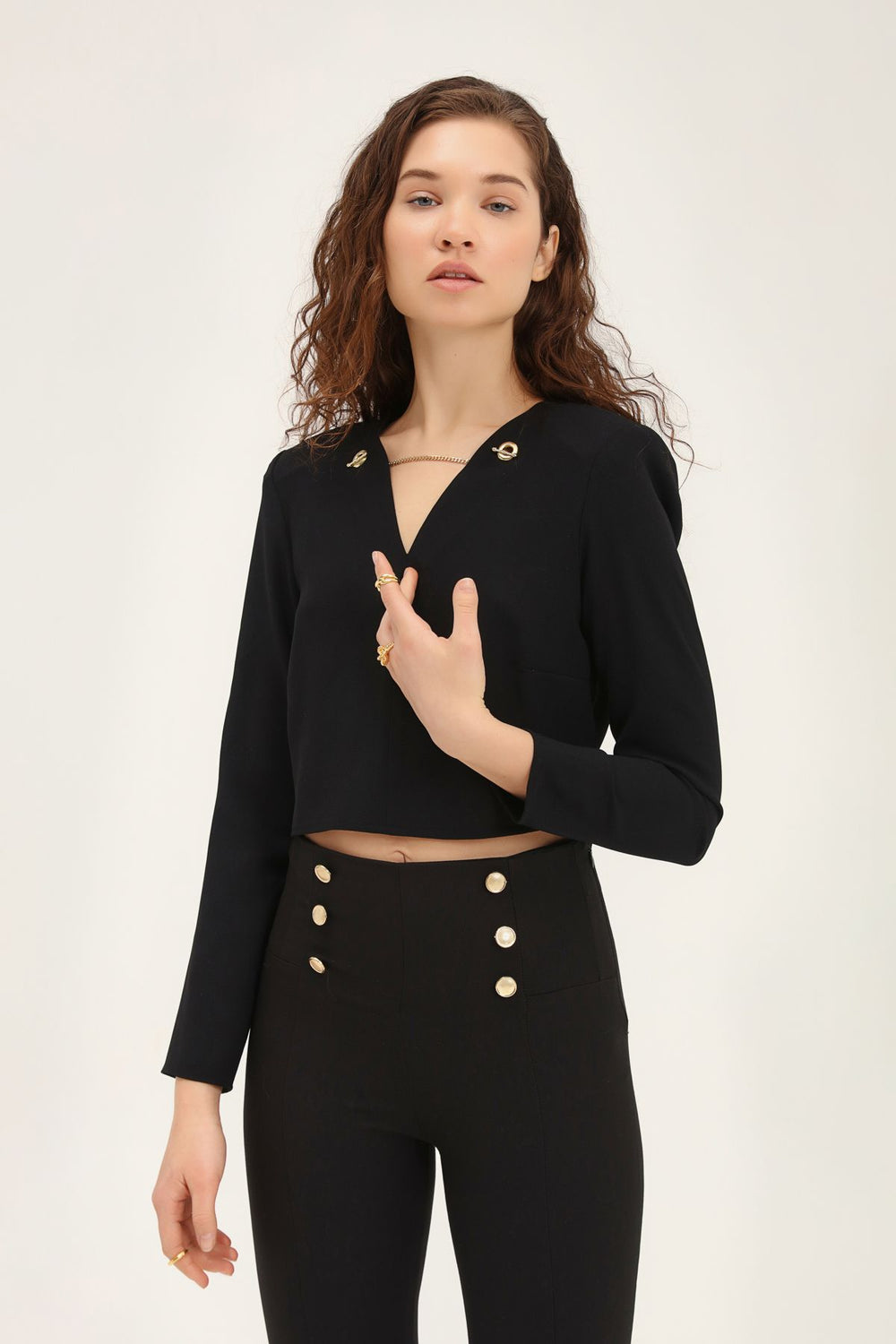 Accessory Waistband Blouse Black